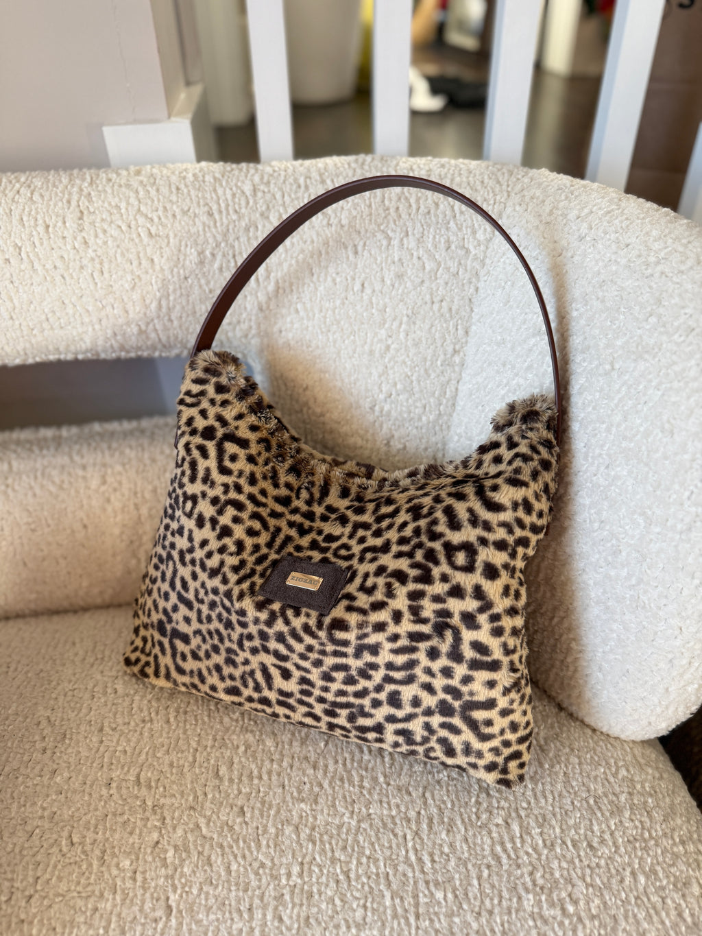 Leopard Faux Fur Bridget Bag