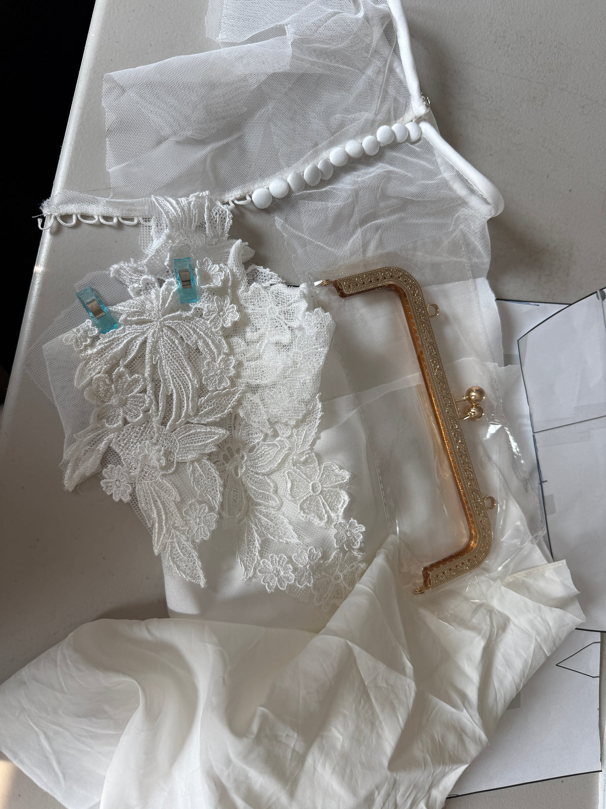 Custom Bridal Evening Clutch – Made from Your Wedding Dress